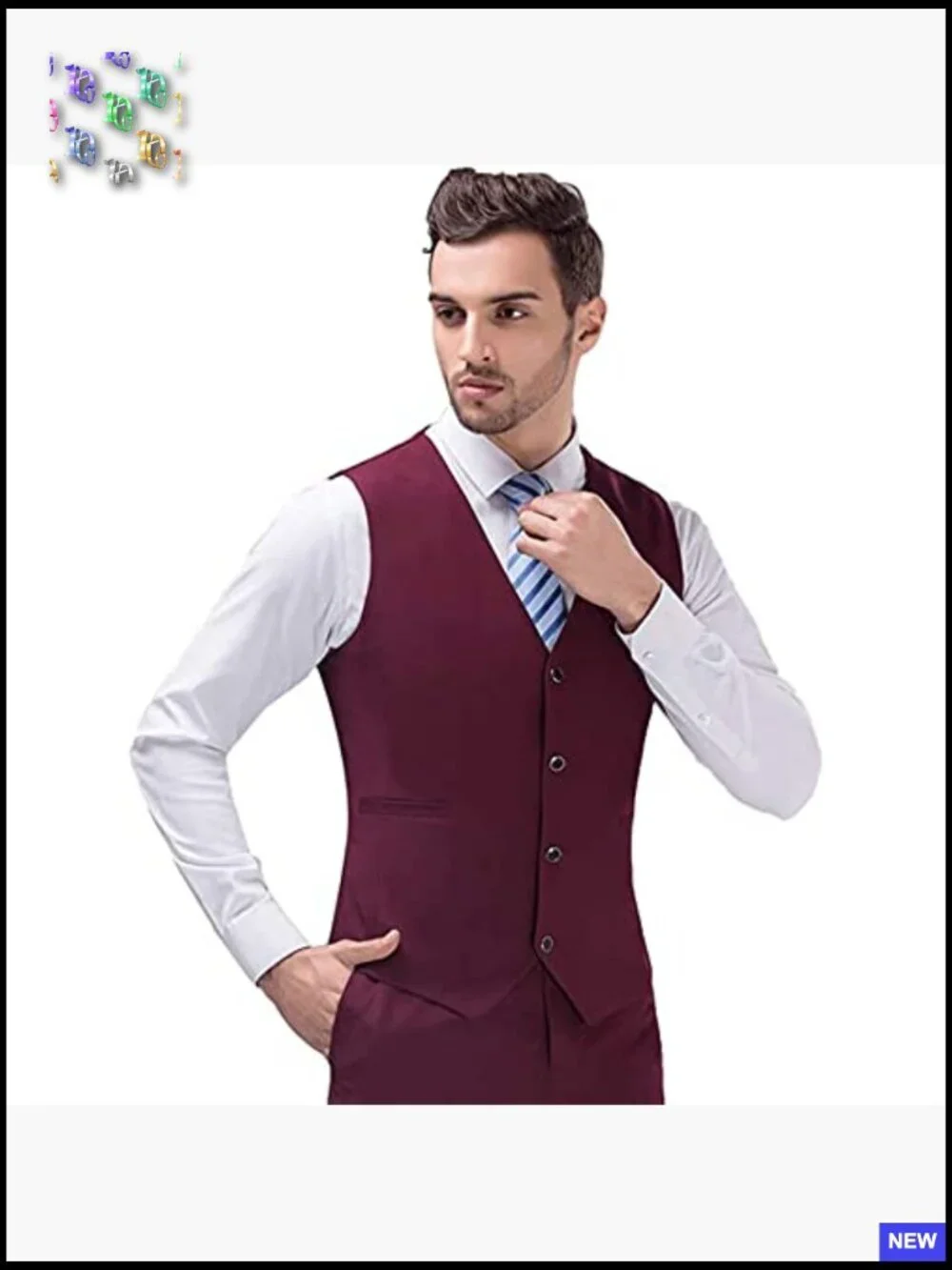 Slim Fit Suit Vest Modern Business Casual Jacket Recycled Material Classic